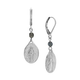 Symbols of Faith Oval Miraculous Medal F113Bead Earrings