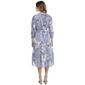 Womens Mlle Gabrielle 3/4 Sleeve Print Cotton Tier Midi Dress - image 2