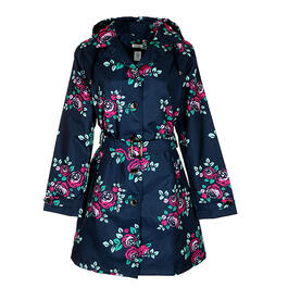 Womens Capelli Multi Floral Navy Trench Coat