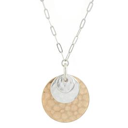 Bella Uno Two-Tone Hammered Pendant Necklace