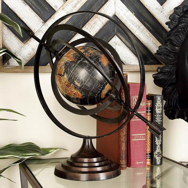 9th &amp; Pike® Black Aluminum Industrial Globe