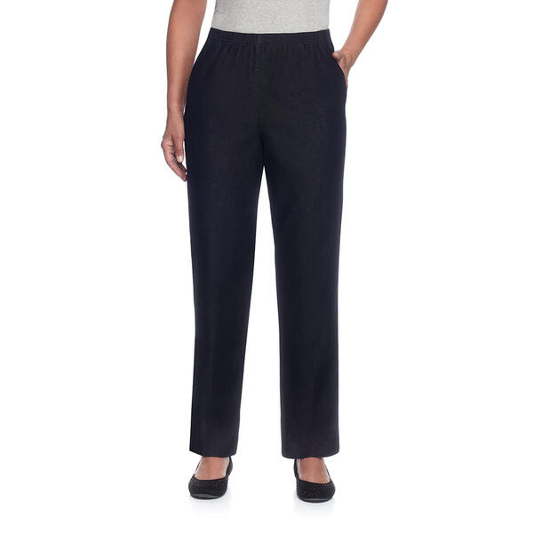 Womens Alfred Dunner Classics Black Denim Pants - Short - image 