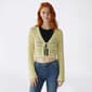 Juniors Pink Rose Long Sleeve Pointelle Tie Front Cardigan - image 3