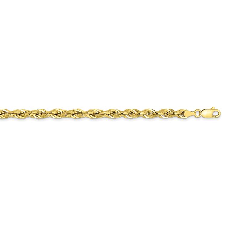 Mens Gold Classics(tm) 10kt. 8in. Semi-Solid Rope Chain Bracelet
