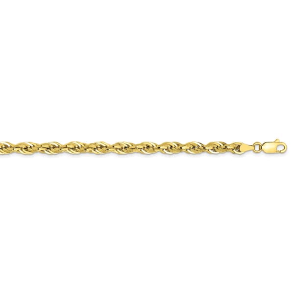Mens Gold Classics&#40;tm&#41; 10kt. 8in. Semi-Solid Rope Chain Bracelet