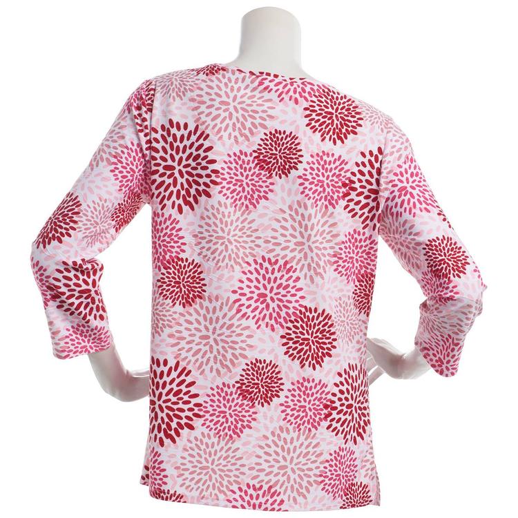 Womens Emily Daniels 3/4 Sleeve Abstract Jacquard Tunic Blouse