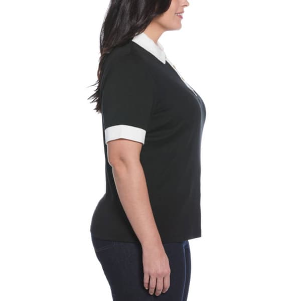 Plus Size Rafaella&#174; Short Sleeve Solid Button Polo