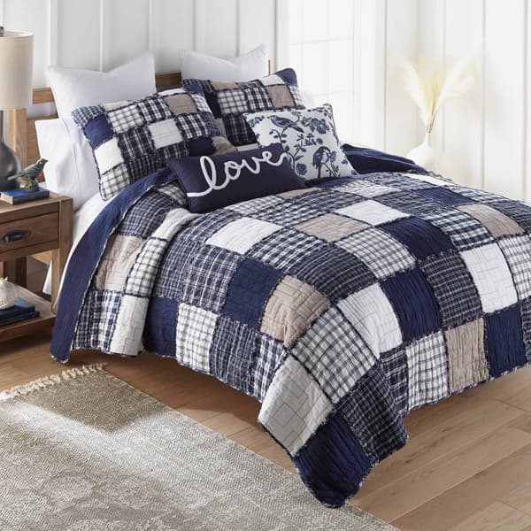 Donna Sharp Your Lifestyle Checkerboard Indigo 3pc. Quilt Set