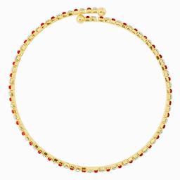 Athra 14kt. Gold over Brass Red & White Crystal Coil Bracelet