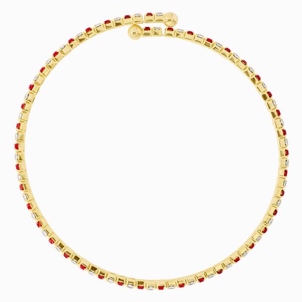 Athra 14kt. Gold over Brass Red & White Crystal Coil Bracelet