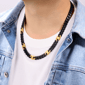 Mens Lynx Stainless Steel Two-tone 8mm Cuban Chain Necklace - image 2