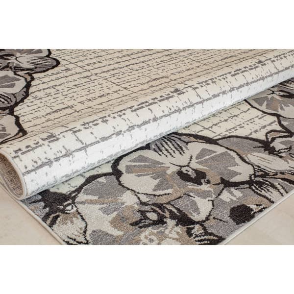 Elizabeth Sutton Floral Border Rectangular Area Rug
