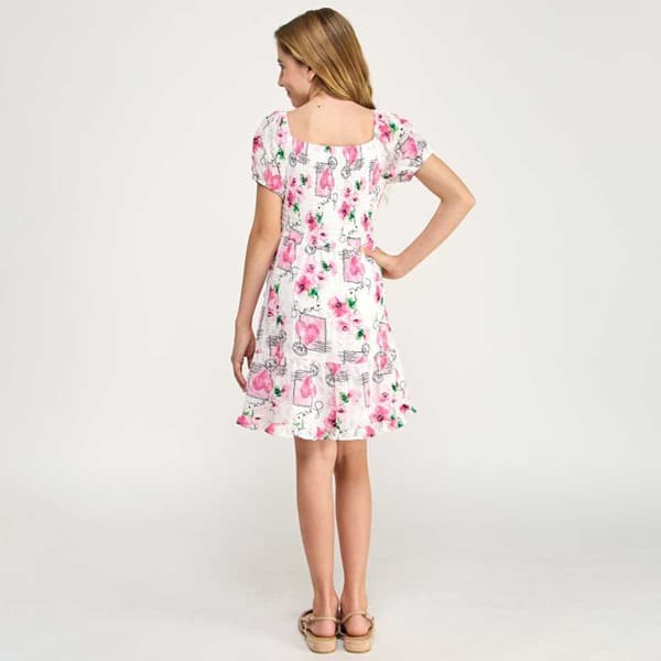 Girls (7-16) As U Wish Floral Puff Sleeve Dress