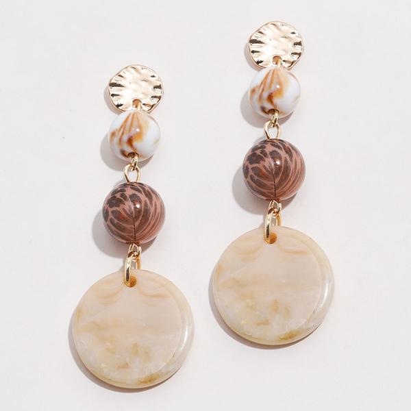 Ashley Cooper(tm) Hammered Gold-Tone with Marbled Beads Earrings - image 