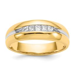 Mens Gentlemens Classics(tm) 14kt. Gold &amp; White Rhodium Ring