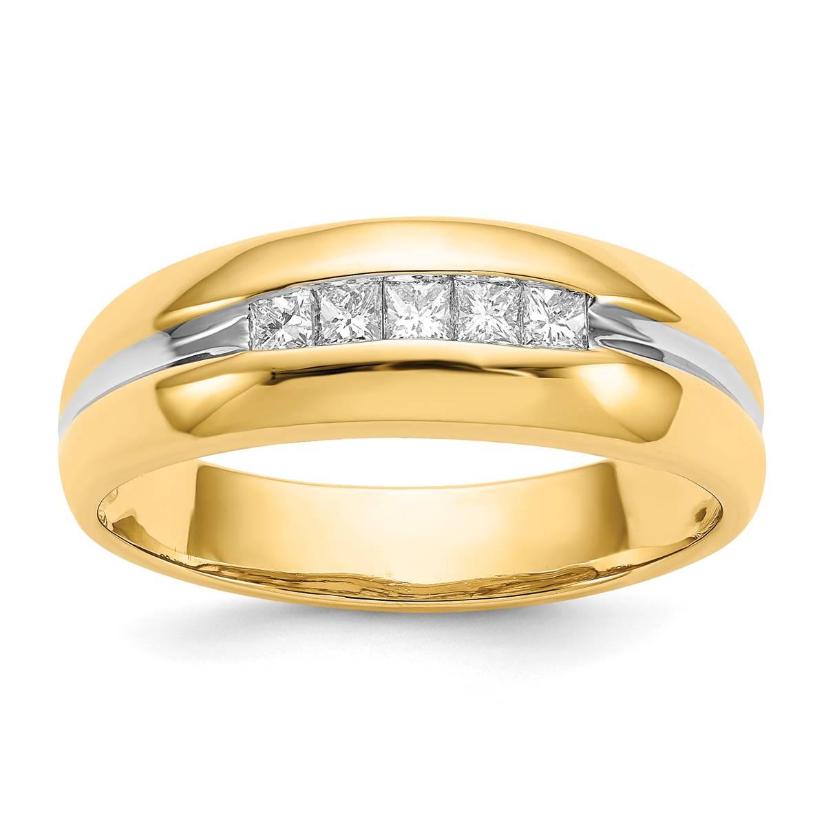 Mens Gentlemens Classics(tm) 14kt. Gold &amp; White Rhodium Ring
