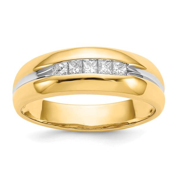 Mens Gentlemens Classics(tm) 14kt. Gold &amp; White Rhodium Ring