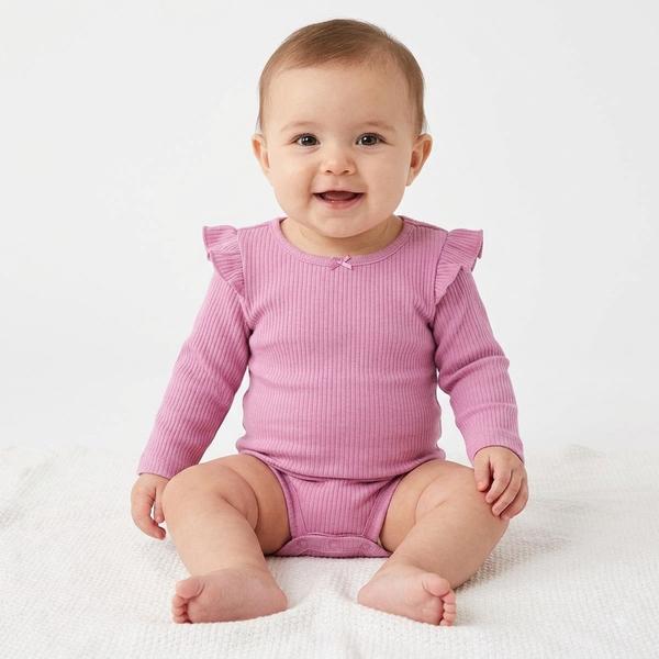 Baby Girl (NB-24M) Carter''s® 4pk. Solid Ruffle Shoulder Bodysuits