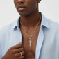 Mens Iron Saints Our Father Prayer Two-Tone Cross Necklace - image 4