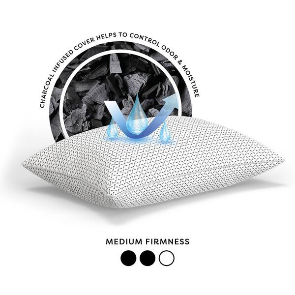 Bodipedic&#8482; Memory Foam Pillow w/ Charcoal Infused Cover