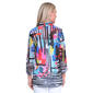 Plus Size Ali Miles 3/4 Sleeve Colorful Circle & Lines Jacket - image 2