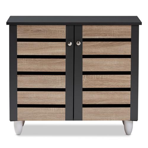 Baxton Studio Gisela 2 Door Shoe Storage Cabinet