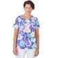 Womens Alfred Dunner Key Items Short Sleeve Floral Knit Tee - image 1