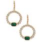 Anne Klein Gold Tone Emerald Crystal Round Drop Earrings - image 1
