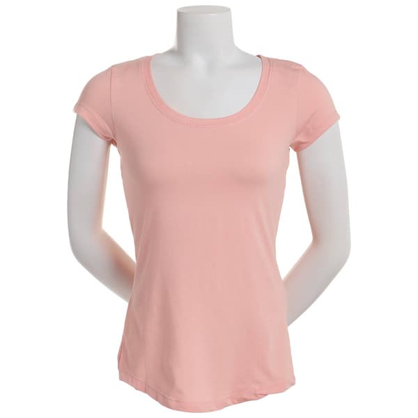 Juniors Aveto Basic Scoop Neck Tee - image 