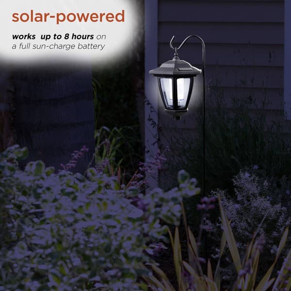 Alpine Solar Powered Black Lantern w/ LED Light