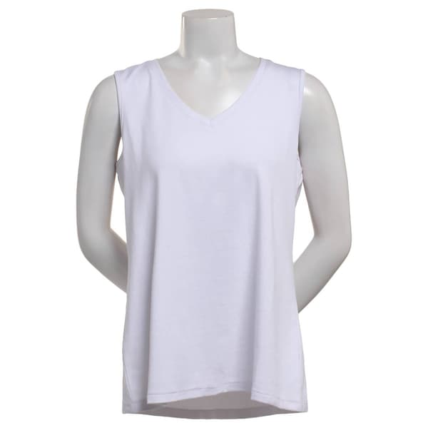 Petite Preswick & Moore(R) Rib V Neck Tank Top - image 
