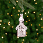 Northlight Snow Covered Pink Church Glass Christmas Ornament - image 1