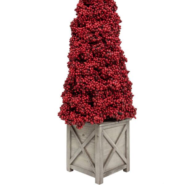 Allstate 40in. Berry Cone Potted Christmas Topiary