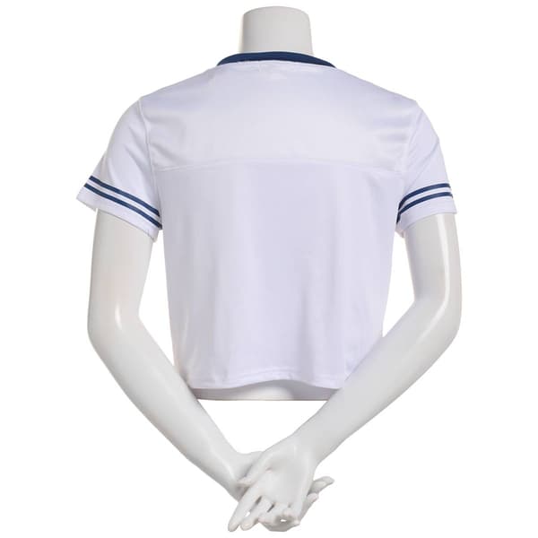 Juniors No Comment Mesh NYC Cropped Jersey Tee