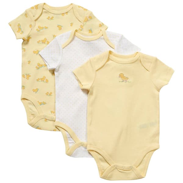 Baby Unisex (NB-9M) Little Me(R) 3pk. Little Ducks Bodysuits - image 