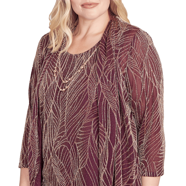 Womens Alfred Dunner Urban Legend Leaf Two In One Blouse