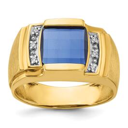 Mens Gentlemens Classics&#40;tm&#41; 14kt. Gold Center Sapphire Ring