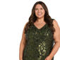 Plus Size R&M Richards Sleeveless V Neck Beaded Godet Gown - image 3