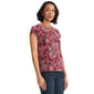 Petite Jones New York Cap Sleeve Keyhole Neck Paisley Blouse - image 3