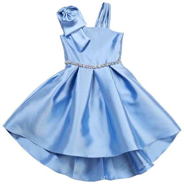 Girls (7-16) Rare Editions Asymmetrical Bow Strap High Low Dress - image 