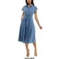 Womens Nina Leonard Short Sleeve Swiss Dot Collar Shirtdress - image 2