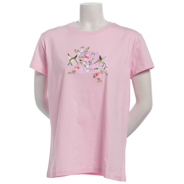 Womens Top Stitch by Morning Sun Hummingbird Spring Tee - image 