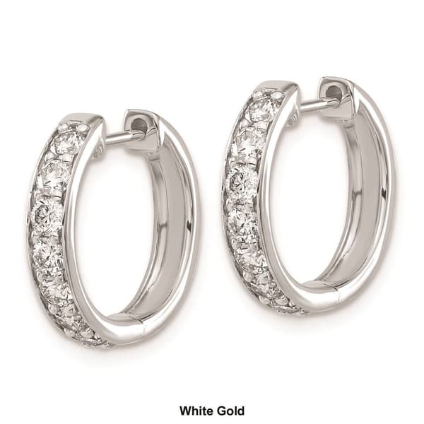 Pure Fire 14kt. Gold 1ctw. Diamond Polished Hoop Earrings