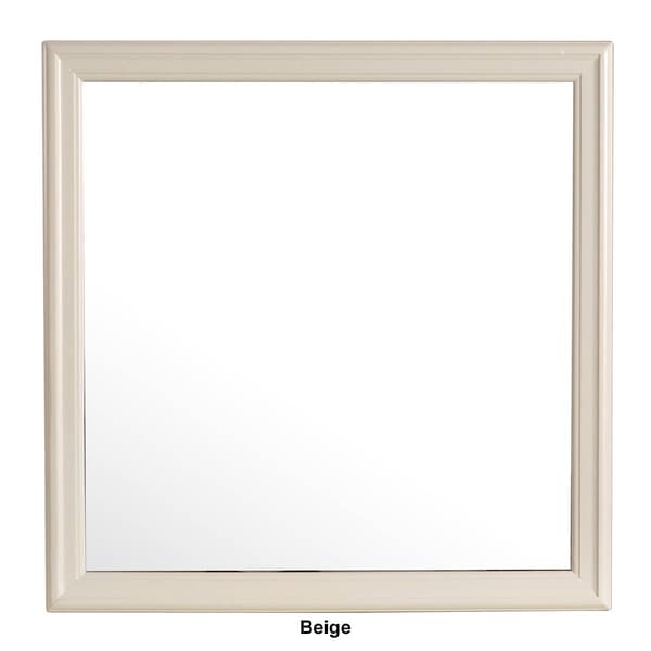 Passion Furniture Classic Square Wood Dresser Mirror - 38x38