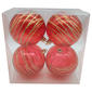 Set of 4 Red Shatterproof Ball Ornaments w/ Gold Spirals - image 1
