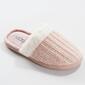 Womens Ellen Tracy Marled Knit Scuff Faux Fur Collar Slippers - image 1