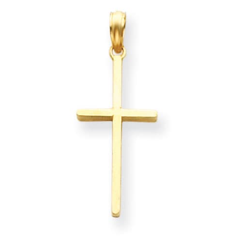 Unisex Gold Classics&#40;tm&#41; 14kt. Thin Polished Cross Pendant - image 