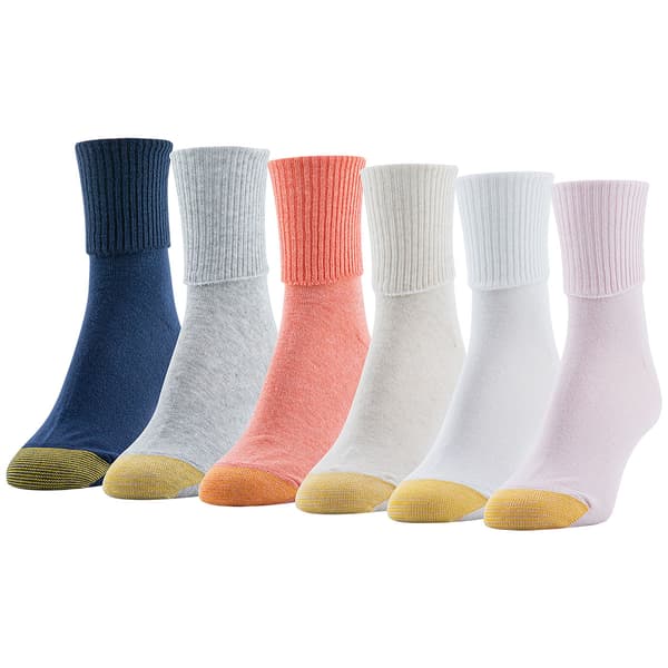 Womens Gold Toe 6pk. Turn Cuff Socks - image 