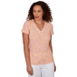 Petite Hearts of Palm Printed Essentials V Neck Abstract Dot Tee - image 1