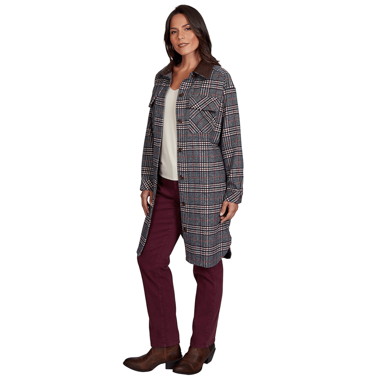 Womens Ruby Rd. English Countryside Collared Plaid Coatigan